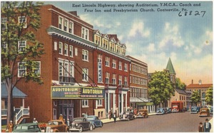 East Lincoln Highway, showing Auditorium, Y. M. C. A., Coach and Four Inn and Presbyterian Church, Coatesville, Pa.