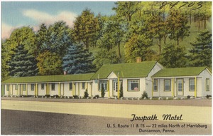 Towpath Motel, U.S. Route 11 & 15 -- 22 miles north of Harrisburg, Duncannon, Penna.