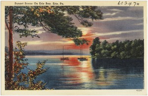 Sunset scene on Erie Bay, Erie, Pa.