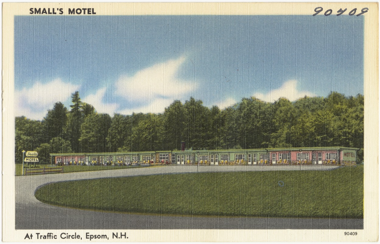 Small's Motel, at traffic circle, Epsom, N.H. Digital Commonwealth