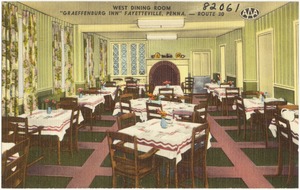 West dining room, "Graeffenburg Inn", Fayetteville, Penna. -- Route 30