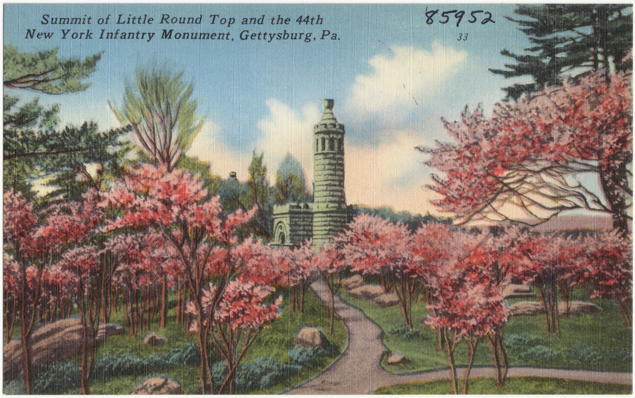 Summit of Little Round Top and the 44th New York Infantry Monument
