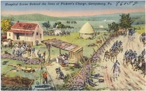Hospital scene behind the lines of Pickett's Charge, Gettysburg, Pa.