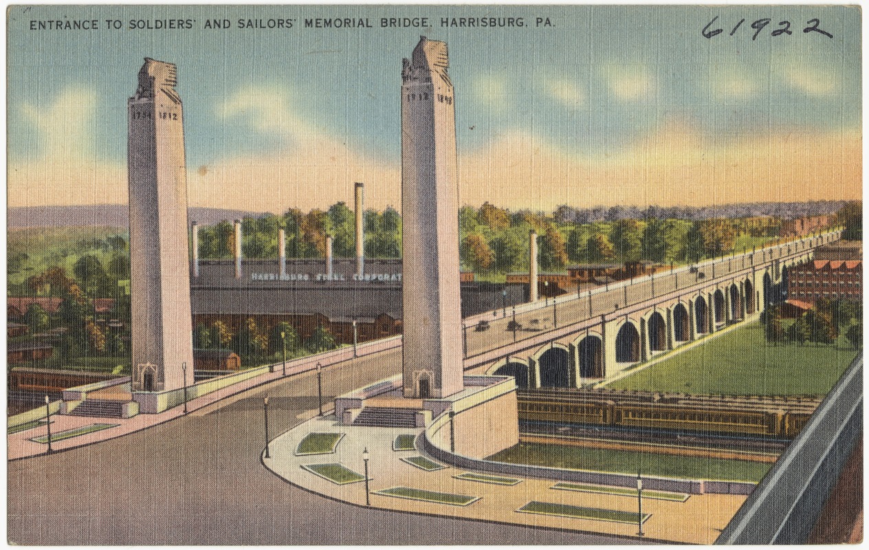 Entrance to Soldiers' and Sailors' Memorial Bridge, Harrisburg, PA.