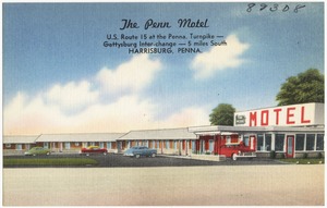 The Penn Motel, U.S. Route 15 at the Penna. Turnpike -- Gettysburg Inter-change -- 5 miles south, Harrisburg, Penna.