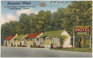 Riverview Motel, on River Road -- Routes 14, 22, 323, Harrisburg, Penna.