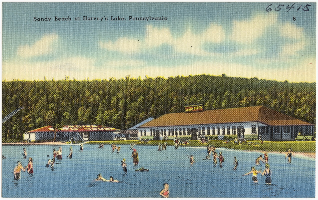 Sandy Beach at Harvey's Lake, Pennsylvania Digital Commonwealth