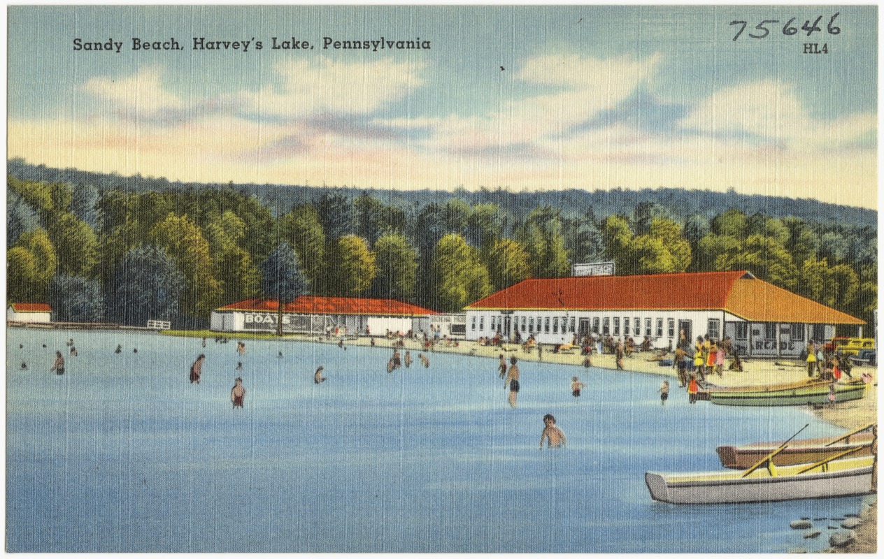 Sandy Beach at Harvey's Lake, Pennsylvania - Digital Commonwealth