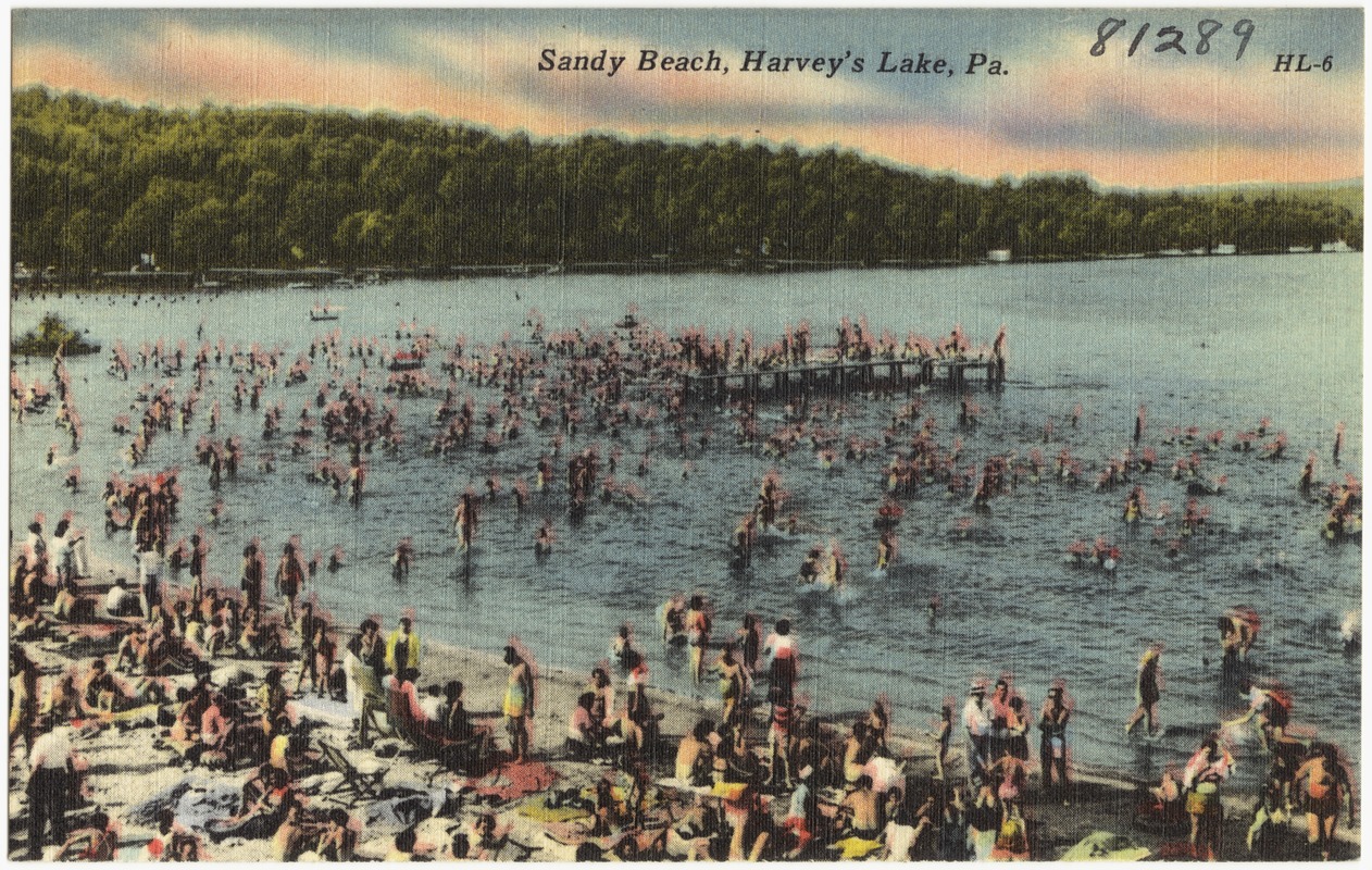 Sandy Beach at Harvey's Lake, Pennsylvania Digital Commonwealth