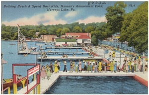 Bathing Beach & Speed Boat Ride, Hanson's Amusement Park, Harvey's Lake