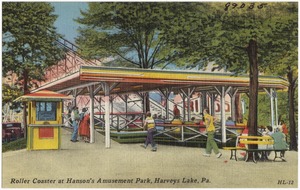 Roller Coaster at Hanson's Amusement Park, Harveys Lake, Pa.