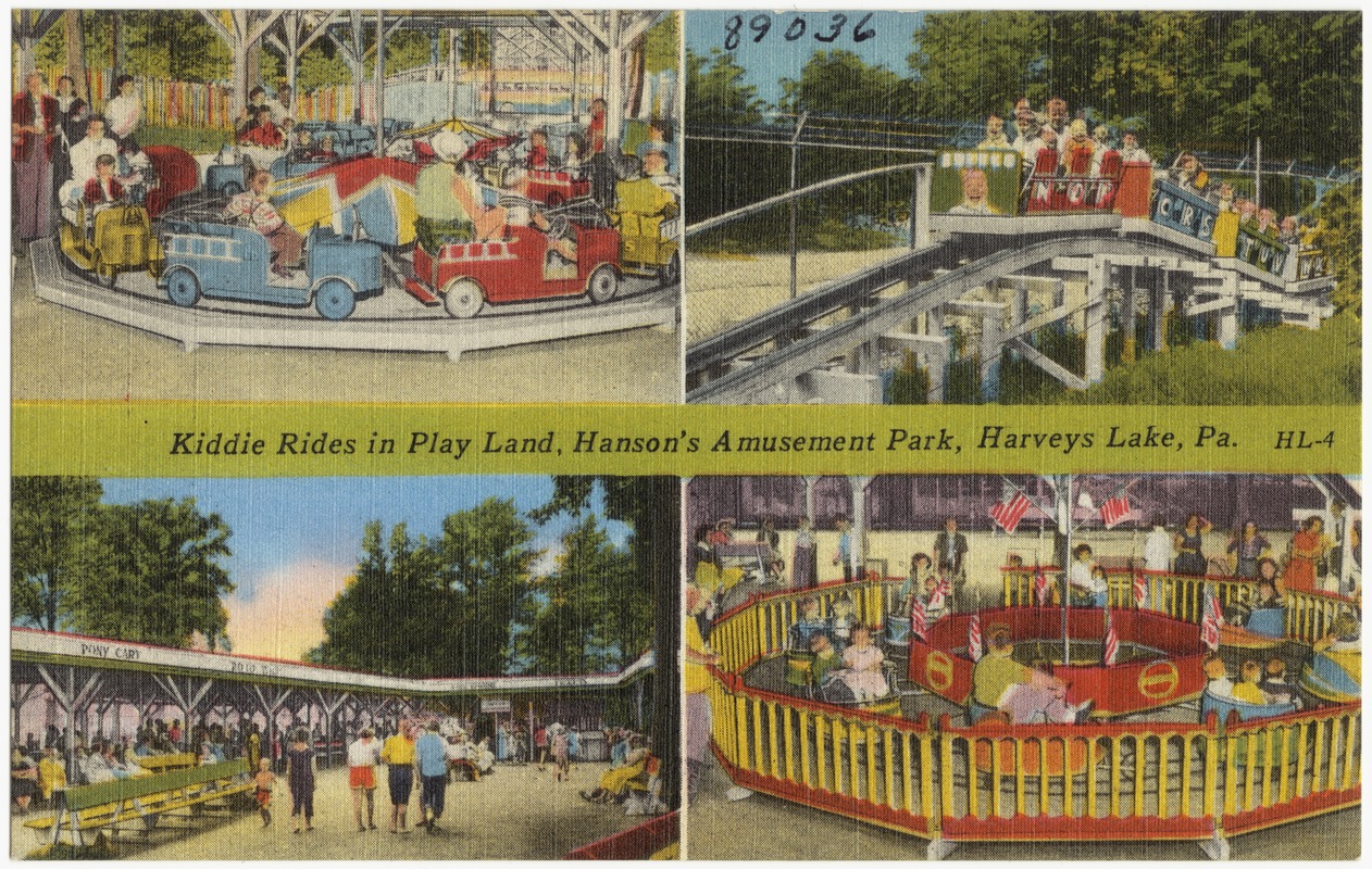 Kiddie Rides in Play Land, Hanson's Amusement Park, Harvey's Lake, Pa