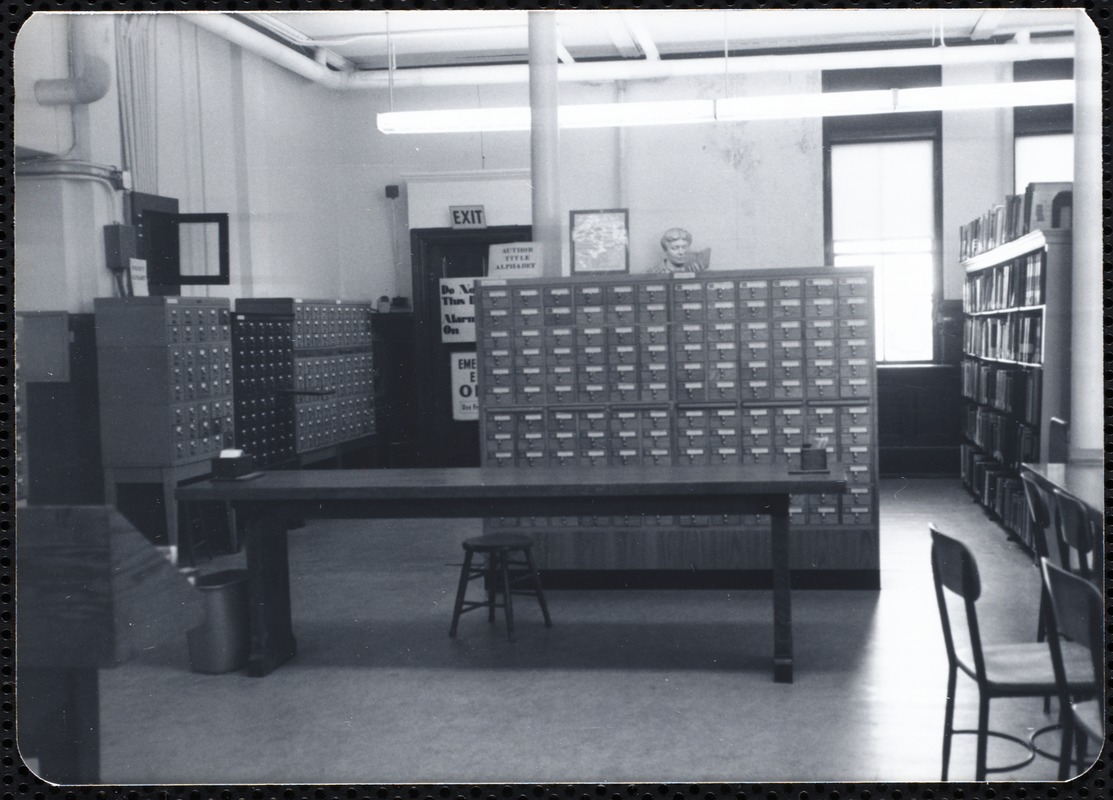 Main library, Junior Library, and branches. Newton, MA. Card catalog