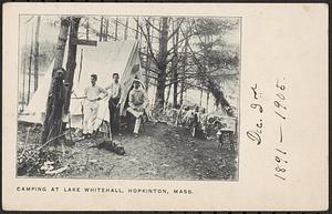 Camping at Lake Whitehall, Hopkinton Mass.