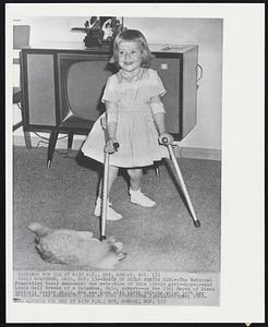 March of Dimes Poster Girl--The National Foundation today announced the selection of this little girl--4-year-old Linda Gail Breese of a Columbus, Ohio, suburb--as the 1961 March of Dimes national poster girl. She was born with birth defects which left her crippled.