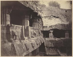 Right wing of the Indra Sabha Jain Cave Temple (Cave 32), Ellora Caves, India