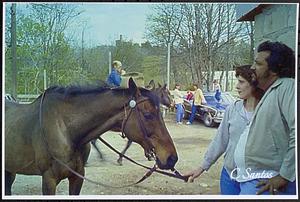 Pete Lopes, Debbie, and Pete's horse