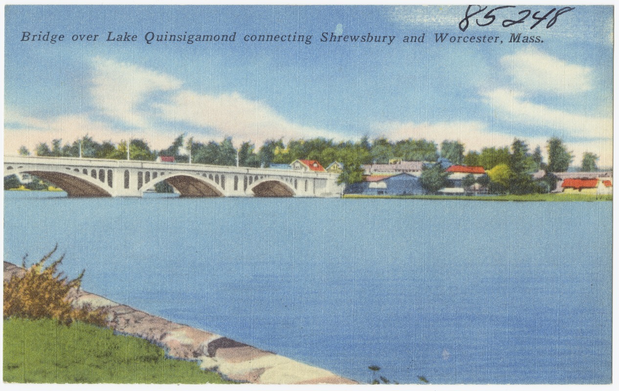 Bridge over Lake Quinsigamond connecting Shrewsbury and Worcester, Mass.