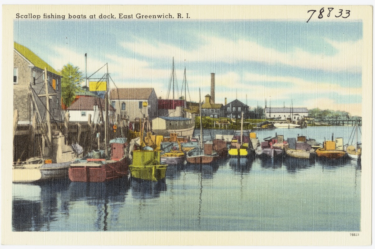 Scallop fishing boats at dock, East Greenwich, R.I.