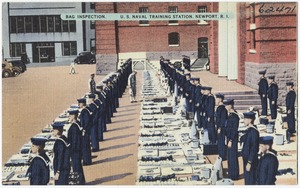 Bag inspection, U. S. Naval Training Station, Newport, R.I.