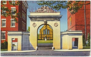 War Memorial gates into lower campus, Brown, University, Providence, R.I.