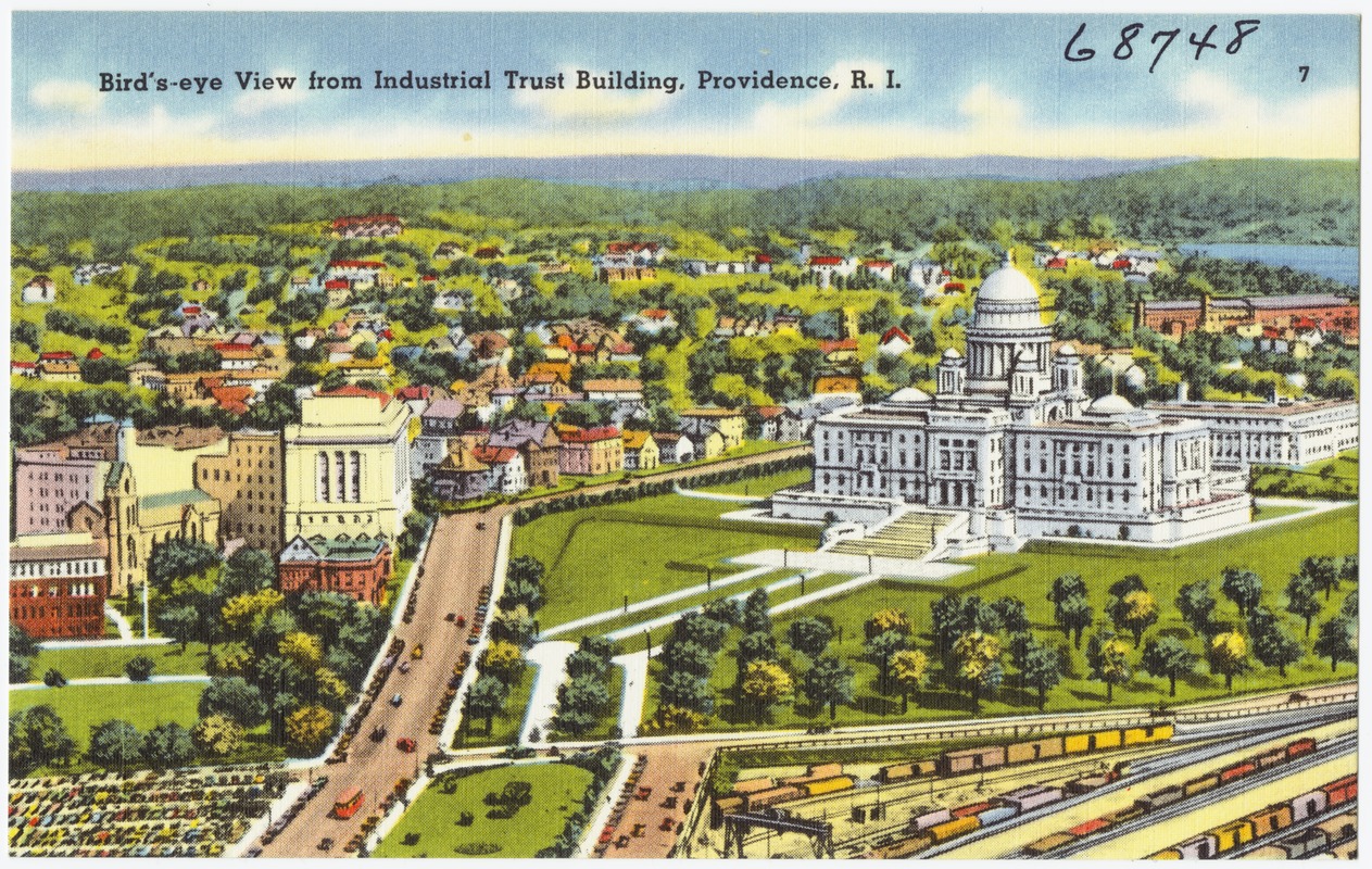 Bird's-eye view from Industrial Trust building, Providence, R.I.