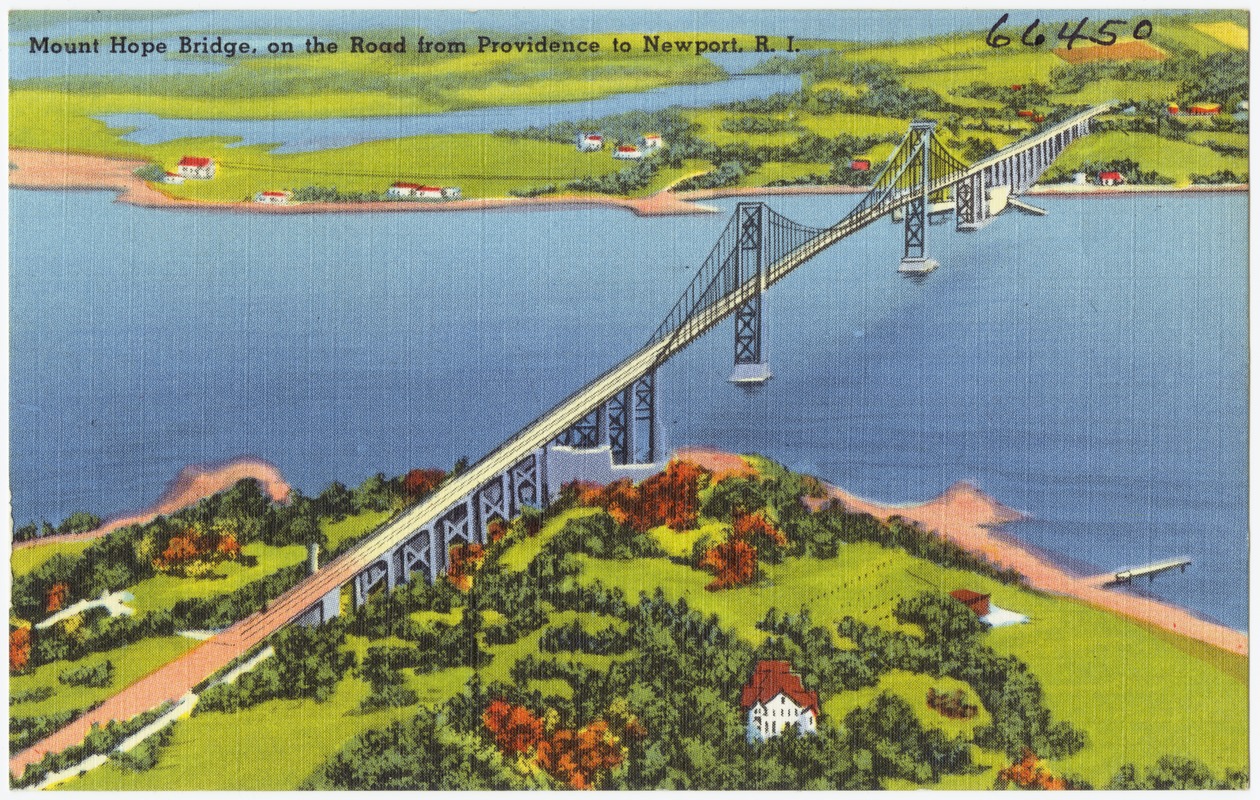 Mount Hope Bridge, on the road from Providence to Newport, , R.I