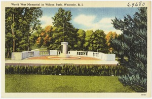 World War Memorial in Wilcox Park, Westerly, R.I.