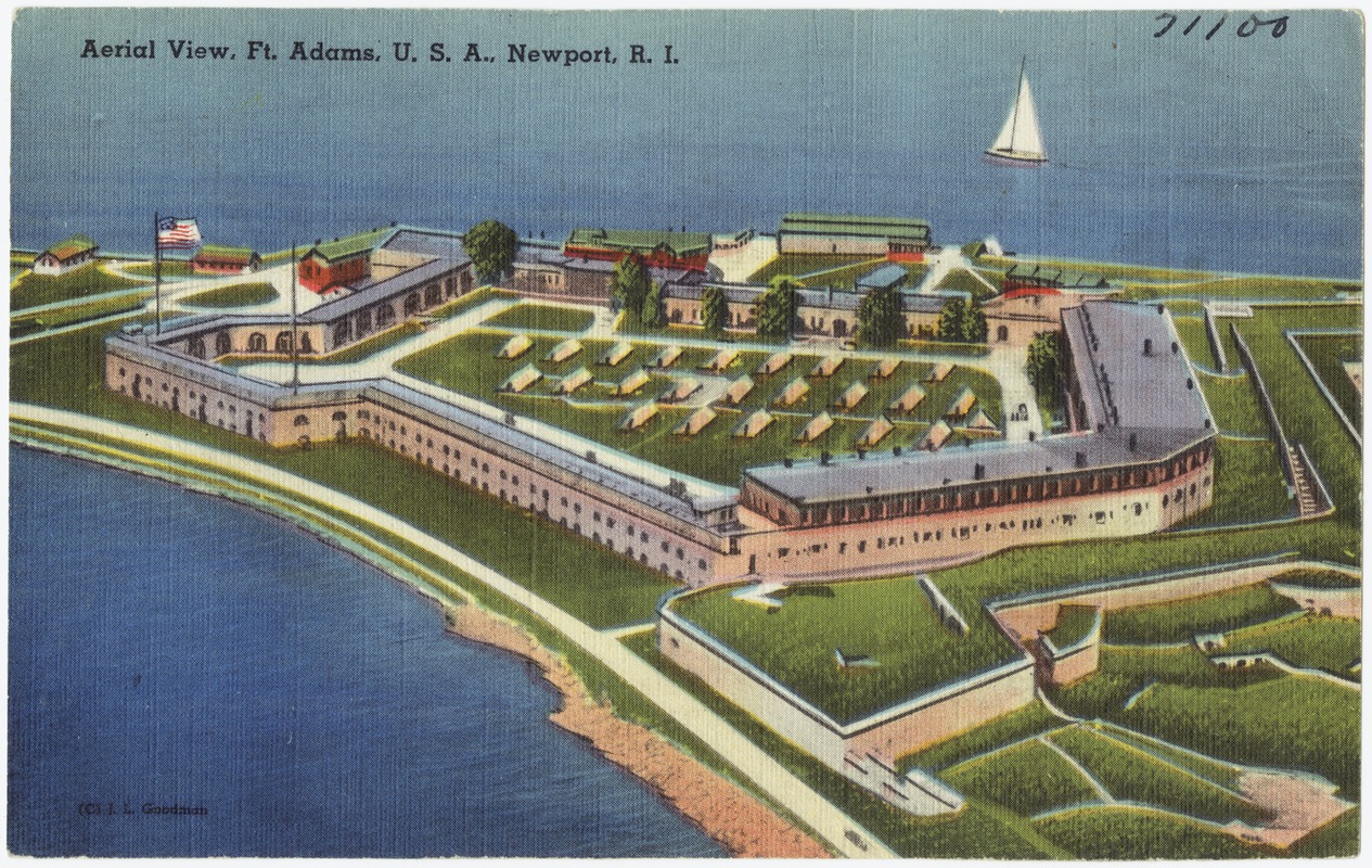 Aerial View, Ft. Adams, U. S. A., Newport, R.I.