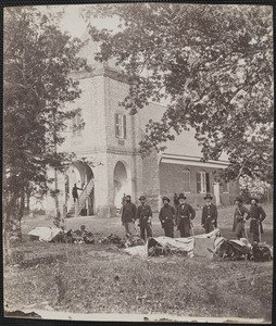 Saint Peter's Church near White House Virginia (where Washington was married), General E. V. Sumner and staff