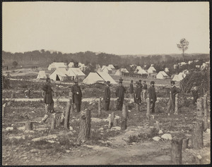 Camp of 30th Pennsylvania Infantry Colonel W.C. Talley at left