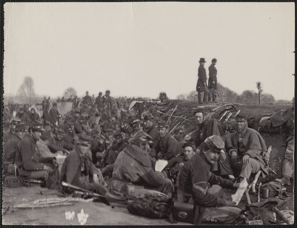 Troops behind earthworks in front of Petersburg - Digital Commonwealth