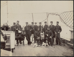 Officers on deck of U.S.S. Miami