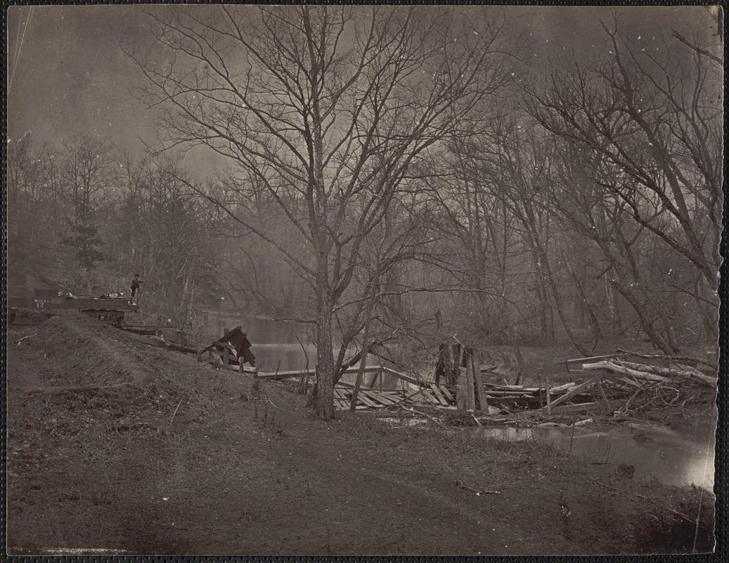 Ruins of railroad bridge Bull Run Virginia