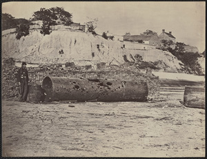 Smokestack of Confederate ram, "Merrimack" ("Virginia") at Richmond