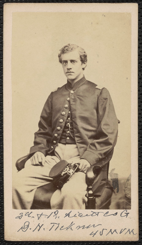 B. [Benjamin] H. Ticknor, Company G, 45th Massachusetts Volunteers, 2d & 1st Lieutenant Company G, B.H. Tickner 45 Massachusetts Volunteer Militia