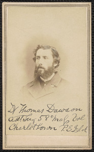 Doctor Thomas Dawson, Assistant Surgeon, 58th Massachusetts Volunteers, Charlot Town, P. E. [Prince Edward?] Island