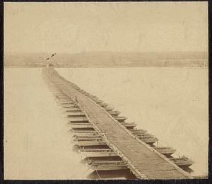 A pontoon bridge on the James River