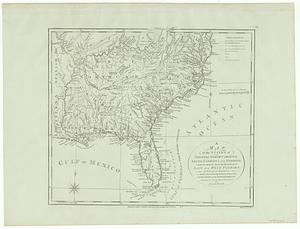 A map of the states of Virginia, North Carolina, South Carolina and Georgia