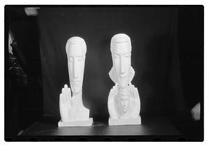 Modern art c/o Collier Copies of oils & watercolor & 2 statues