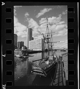 HMS Beaver moored near South Station, downtown Boston