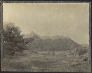 View of mountains (double exposure)