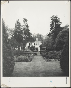 "Formal gardens with main house"