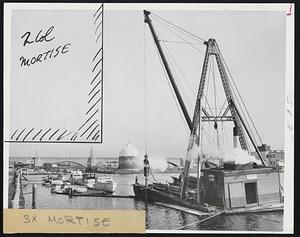 Massachusett's first marina facility to accommodate yachts and boats on the Charles River is under construction. Being erected by the Charlesgate Yacht Club, the marine will provide tie-ups for 62 boats and will be 315 feet long. Construction of a similar marina by the Charles River Yacht Club will begin soon. The installation will eliminate rowing in small boats to anchored yanchts. It will connect with the sidewalk on the Cambridge side by a 60-foot ramp.