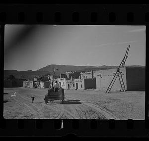 Adobe buildings, likely New Mexico