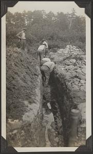 Digging trench for a well connection