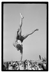 Gymnasts on parallel bars