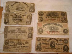 Confederate paper currency 25 bills