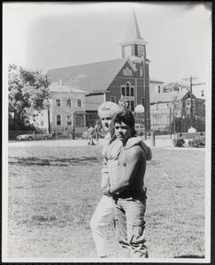 Close up of Susan Richards and a student at Columbia Park