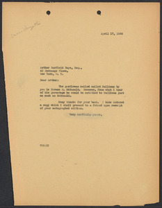 Herbert Brutus Ehrmann Papers, 1906-1970. Sacco-Vanzetti. Letters before and after execution, Apr. 17 - Sept. 5, 1928. Box 16, Folder 3, Harvard Law School Library, Historical & Special Collections